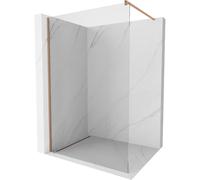 Mexen Kioto pared de ducha Walk-in 125 x 200 cm, transparente 8 mm, cobre cepillado - 800-125-101-65-00 36638 5905315241856