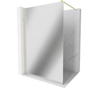 Mexen Kioto pared de ducha Walk-in 130 x 200 cm, espejo 8 mm, oro cepillado - 800-130-101-55-50 38515 5905315240590