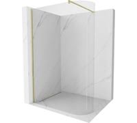 Mexen Kioto-R mampara de ducha curva Walk-in 120 x 200 cm, transparente 8 mm, oro cepillado - 800-120-101-55-06 38459 5905315240415