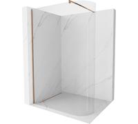 Mexen Kioto-R mampara de ducha redondeada Walk-in 130 x 200 cm, transparente 8 mm, oro rosa - 800-130-101-60-06 21285 5905315200723