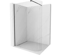 Mexen Kioto-R mampara de ducha redondeada Walk-in 140 x 200 cm, transparente 8 mm, negra - 800-140-101-70-06 21295 5905315200822