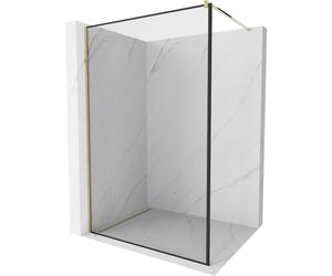 Mexen Kioto Tabique de ducha Walk-in 70 x 200 cm, marco negro 8 mm, dorado - 800-070-101-50-70 2804 5907709131521