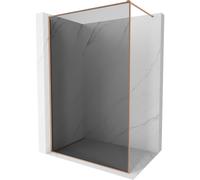 Mexen Kioto-XF mampara de ducha Walk-in con marco 140 x 202 cm, grafito 10 mm, cobre cepillado - 800-140-104-65-40-X 59883 5905315541246