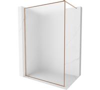 Mexen Kioto-XF panel de ducha Walk-in con marco 110 x 202 cm, escarcha de 10 mm, cobre cepillado - 800-110-104-65-30-X 59760 5905315540010