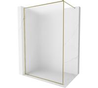 Mexen Kioto-XF panel de ducha Walk-in con marco 160 x 202 cm, escarcha 10 mm, dorado - 800-160-104-50-30-X 59729 5905315539700