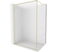 Mexen Kioto-XF panel de ducha Walk-in con marco 50 x 202 cm, escarcha 10 mm, oro cepillado - 800-050-104-55-30-X 59730 5905315539717