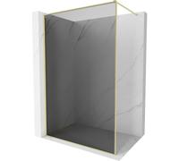 Mexen Kioto-XF panel de ducha Walk-in con marco 60 x 202 cm, grafito 10 mm, oro cepillado - 800-060-104-55-40-X 59851 5905315540928