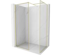 Mexen Kioto-XF panel de ducha Walk-in con marco 90 x 90 cm, transparente 10 mm, dorado cepillado - 800-090-202-04-55-090-XF 60850 5905315563941
