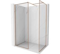 Mexen Kioto-XF pared de ducha Walk-in con marco 70 x 70 cm, transparente 10 mm, cobre cepillado - 800-070-202-04-65-070-XF 60921 5905315564658