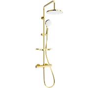 Mexen KT05 conjunto de ducha empotrado con rociador y grifo termostático, dorado/blanco - 771500593-50 1971 5907709141780