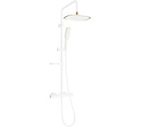 Mexen KX49 conjunto de ducha de superficie con rociador y grifo termostático, blanco/oro - 771504091-25 1965 5907709141674