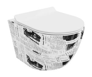 Mexen Lena cuenco wc Rimless con asiento de cierre suave slim, duroplast, blanco patrón - 30224099 4314 5907709112315