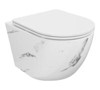 Mexen Lena inodoro Rimless con tapa de cierre suave slim, duroplast, piedra blanca - 30224092 35086 5905315067029