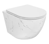 Mexen Lena inodoro sin reborde con asiento de cierre lento slim, duroplast, piedra blanca - 30224093 35092 5905315067036