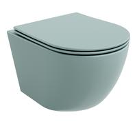 Mexen Lena inodoro sin reborde con asiento de cierre suave slim, duroplast, verde mate claro - 30224048 16042 5907709156289