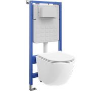 Mexen Lena kit de empotrar WC marco neumático Tex Air Slim con taza WC Tornado y asiento de cierre suave, blanco 101234 5907931046099