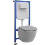 Mexen Lena set de empotrar WC bastidor neumático Tex Air E con taza WC y asiento de cierre suave, gris claro mate 101157 5907931045085