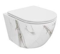 Mexen Lena taza de inodoro Rimless con asiento de cierre suave slim, duroplast, piedra blanca - 30224094 35107 5905315067043