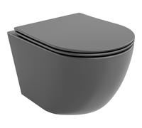 Mexen Lena taza wc Rimless con asiento de cierre suave slim, duroplasto, gris oscuro mate - 30224071 14890 5907709175631