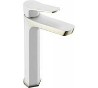 Mexen Lerma grifo de lavabo alto, blanco/dorado - 74310-25 1419 5907709113077