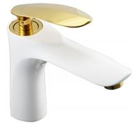 Mexen Lily grifo de lavabo, blanco/dorado - 73600-25 1358 5907709111875