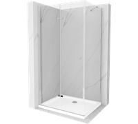 Mexen Lima cabina de ducha plegable 120 x 90 cm, transparente, cromo + plato de ducha Flat - 856-120-090-01-00-4010 4697 5907709176072