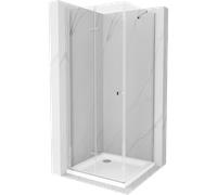 Mexen Lima cabina de ducha plegable 80 x 100 cm, transparente, cromo + plato de ducha plano - 856-080-100-01-00-4010 4682 5907709175976