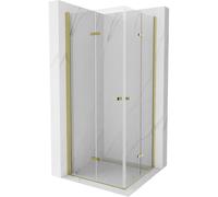 Mexen Lima Cabina de ducha plegable Duo 90 x 90 cm, transparente, dorada - 856-090-090-50-00-02 5166 5907709182295