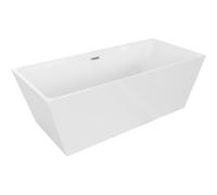 Mexen Lita bañera exenta 170 x 75 cm, blanca, rebosadero níquel cepillado - 52121707500-97 45924 5905315380203