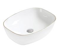 Mexen Lita lavabo sobre encimera 49 x 37 cm, blanco/dorado - 22124905 2247 5907709191372