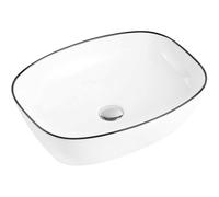 Mexen Lita lavabo sobre encimera 49 x 37 cm, blanco/negro - 22124907 2248 5907709191389