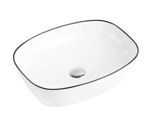 Mexen Lita lavabo sobre encimera 49 x 37 cm, blanco/negro - 22124907 2248 5907709191389