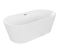 Mexen Luna bañera exenta 180 x 80 cm, blanca, rebosadero cromo - 52031808000-01 45820 5905315379719