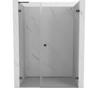 Mexen Lunar-B L puerta de ducha abatible derecha 125 cm, transparente, gris pistola cepillado - 832SL-125-050-66-00-P 69615 5905315528018