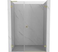 Mexen Lunar-B L puerta de ducha abatible derecha 130 cm, transparente, dorado cepillado - 832SL-130-050-55-00-P 69548 5905315527752