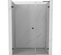 Mexen Lunar-B L puerta de ducha abatible izquierda 115 cm, transparente, gris cañón cepillado - 832SL-115-050-66-00-L 69157 5905315527097
