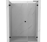 Mexen Lunar-B L puerta de ducha abatible izquierda 125 cm, transparente, negro - 832SL-125-050-70-00-L 69405 5905315527202