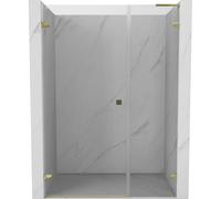 Mexen Lunar-B L puerta de ducha abatible izquierda 135 cm, transparente, dorada - 832SL-135-050-50-00-L 69083 5905315526779