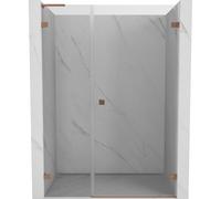 Mexen Lunar-B L puerta de ducha giratoria derecha 130 cm, transparente, cobre cepillado - 832SL-130-050-65-00-P 69605 5905315527936