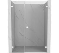 Mexen Lunar-B puerta de ducha abatible derecha 125 cm, transparente, blanca - 832S-125-050-20-00-P 69479 5905315525765