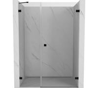 Mexen Lunar-B puerta de ducha abatible derecha 130 cm, transparente, negro - 832S-130-050-70-00-P 69712 5905315526311