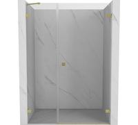 Mexen Lunar-B puerta de ducha abatible derecha 145 cm, transparente, dorado cepillado - 832S-145-050-55-00-P 69551 5905315525987