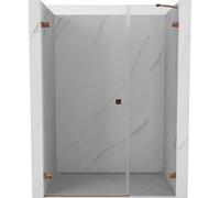 Mexen Lunar-B puerta de ducha abatible izquierda 110 cm, transparente, oro rosa - 832S-110-050-60-00-L 69186 5905315525109