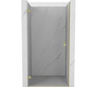 Mexen Lunar-B puerta de ducha abatible izquierda 60 cm, transparente, dorado cepillado - 832-060-000-55-00-L 68517 5905315451279