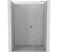 Mexen Lunar-B puertas de ducha abatibles izquierdas 125 cm, transparentes, doradas - 832S-125-050-50-00-L 69112 5905315524959