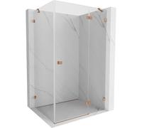 Mexen Lunar cabina de ducha abatible derecha 100 x 90 cm, transparente, cobre cepillado - 834-100-090-65-00-P 64161 5905315439147