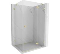 Mexen Lunar cabina de ducha abatible derecha 95 x 90 cm, transparente, oro cepillado - 834-095-090-55-00-P 64128 5905315438812