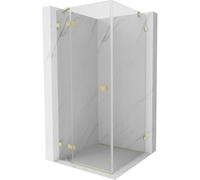 Mexen Lunar cabina de ducha abatible izquierda 80 x 80 cm, transparente, dorado cepillado - 834-080-080-55-00-L 64623 5905315437150