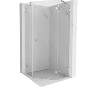 Mexen Lunar cabina de ducha pentagonal abatible derecha 90 x 90 cm, transparente, cromo - 831-090P-090L-01-00-P 62587 5905315414748