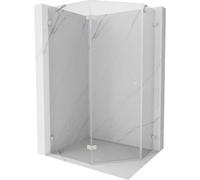 Mexen Lunar cabina de ducha pentagonal abatible izquierda 100 x 80 cm, transparente, níquel cepillado - 831-100L-080P-97-00-L 62550 5905315414670